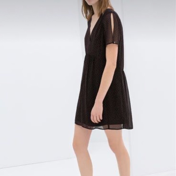 Zara Basic Star Print Dress. Pre-Owned. - Picture 3 of 9